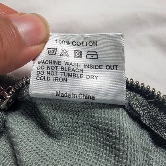 Criminal Damage Mens Medium Green Zip Hoodie Sweatshirt Long Sleeve Casual - Picture 6 of 10